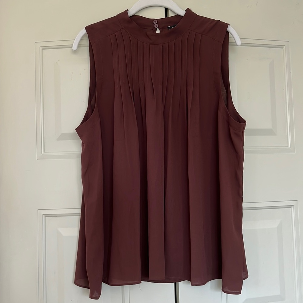 Ann Taylor sleeveless pleated top